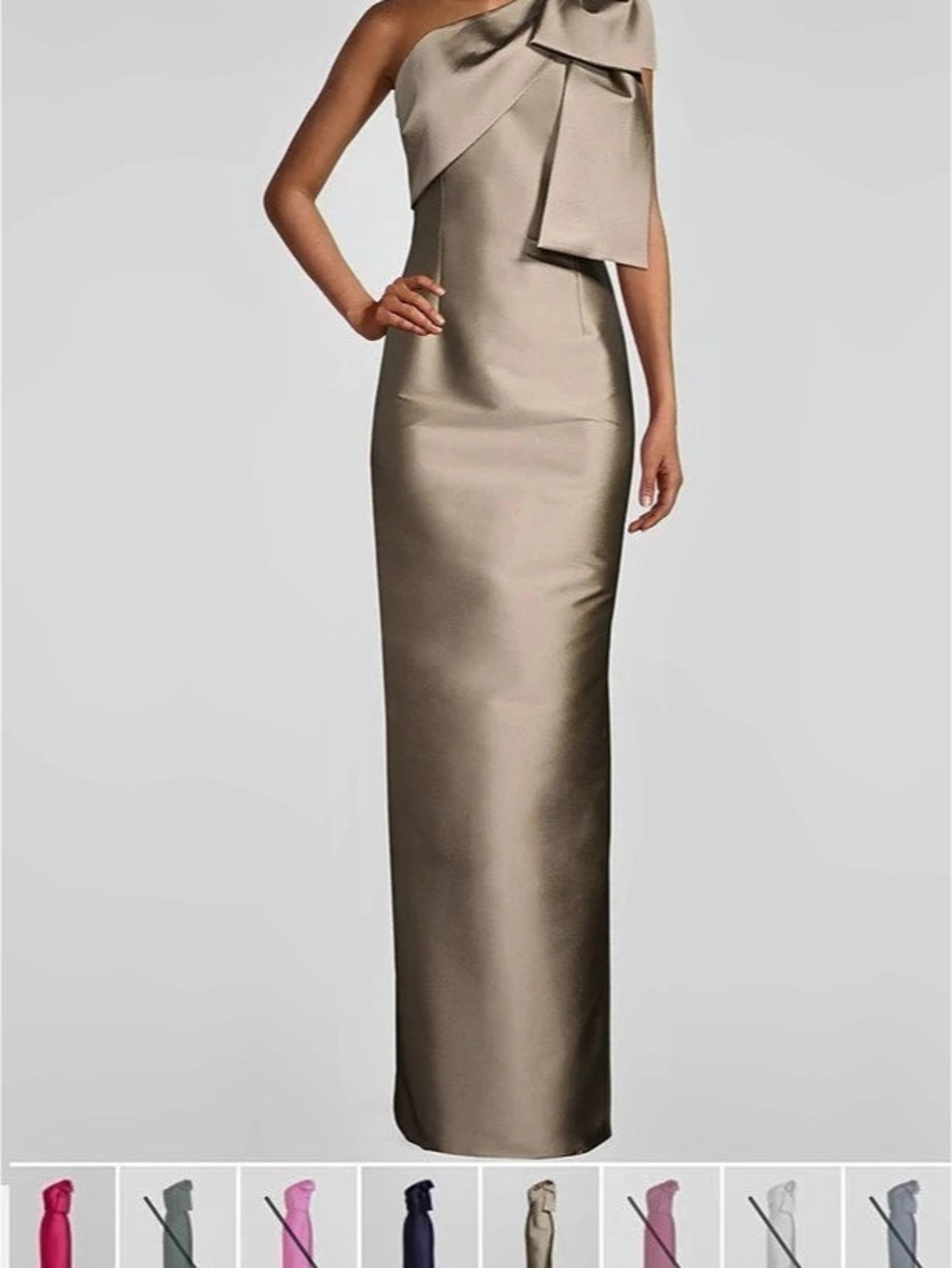 Sachin & Babi Bonnie Gown One-Shoulder Maxi Dress Brown Size 8